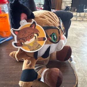 Charming Cat Plush with Glasses